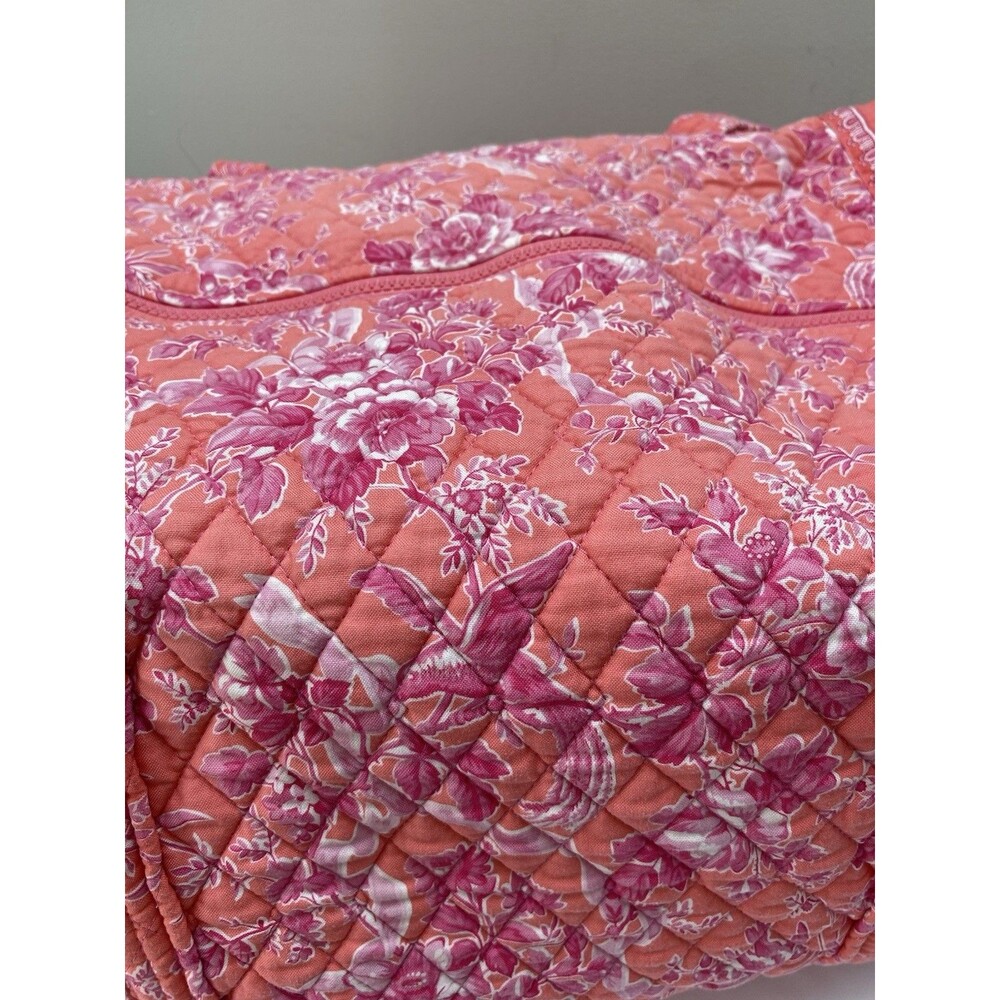 Vintage Vera Bradley Pink HOPE TOILE Large 20”  Duffel Bag Retired Travel Purse - Picture 4 of 9